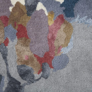 10' X 14' Blue Gray And Pink Wool Floral Tufted Handmade Area Rug