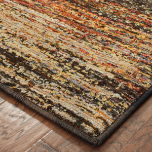 2' X 3' Brown Rust Red Gold Orange And Tan Abstract Power Loom Stain Resistant Area Rug