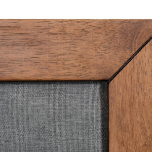 Gray and Brown Wood And Linen California King Bed Frame