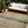 8' X 10' Brown Taupe And Gold Abstract Washable Indoor Outdoor Area Rug