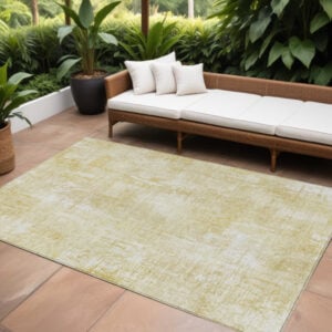 10' X 14' Beige Tan And Ivory Abstract Washable Indoor Outdoor Area Rug