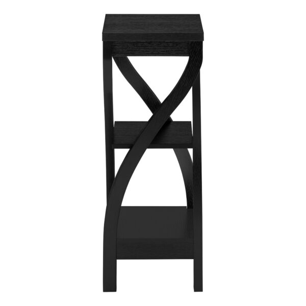 32" Black End Table With Two Shelves