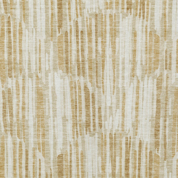5' X 8' Gold Beige And Ivory Abstract Washable Indoor Outdoor Area Rug
