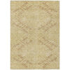 3' X 5' Gold Beige And Taupe Floral Washable Indoor Outdoor Area Rug