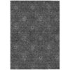 10' X 14' Gray And Charcoal Floral Washable Indoor Outdoor Area Rug