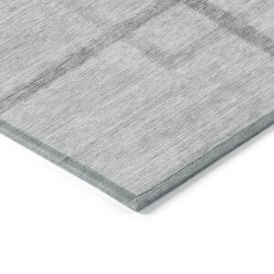 5' X 8' Gray Charcoal And Silver Geometric Washable Indoor Outdoor Area Rug