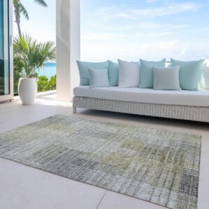 8' X 10' Taupe Beige And Brown Abstract Washable Indoor Outdoor Area Rug