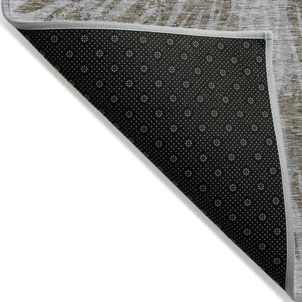 3' X 5' Brown And Gray Abstract Washable Indoor Outdoor Area Rug