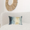 Glamorous Teal Lumbar Pillow With Metallic Gold Accents