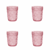 Set of Four Pink Paisley Acrylic Stemless Whiskey Glasses
