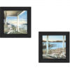 Set Of Two Lake Side Black Framed Print Wall Art