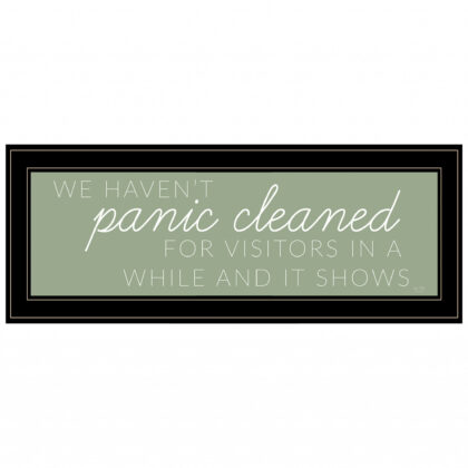 Panic Cleaned 2 Black Framed Print Wall Art