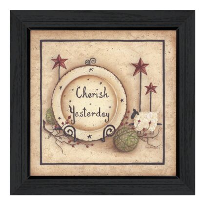 Cherish Yesterday 4 Black Framed Print Wall Art