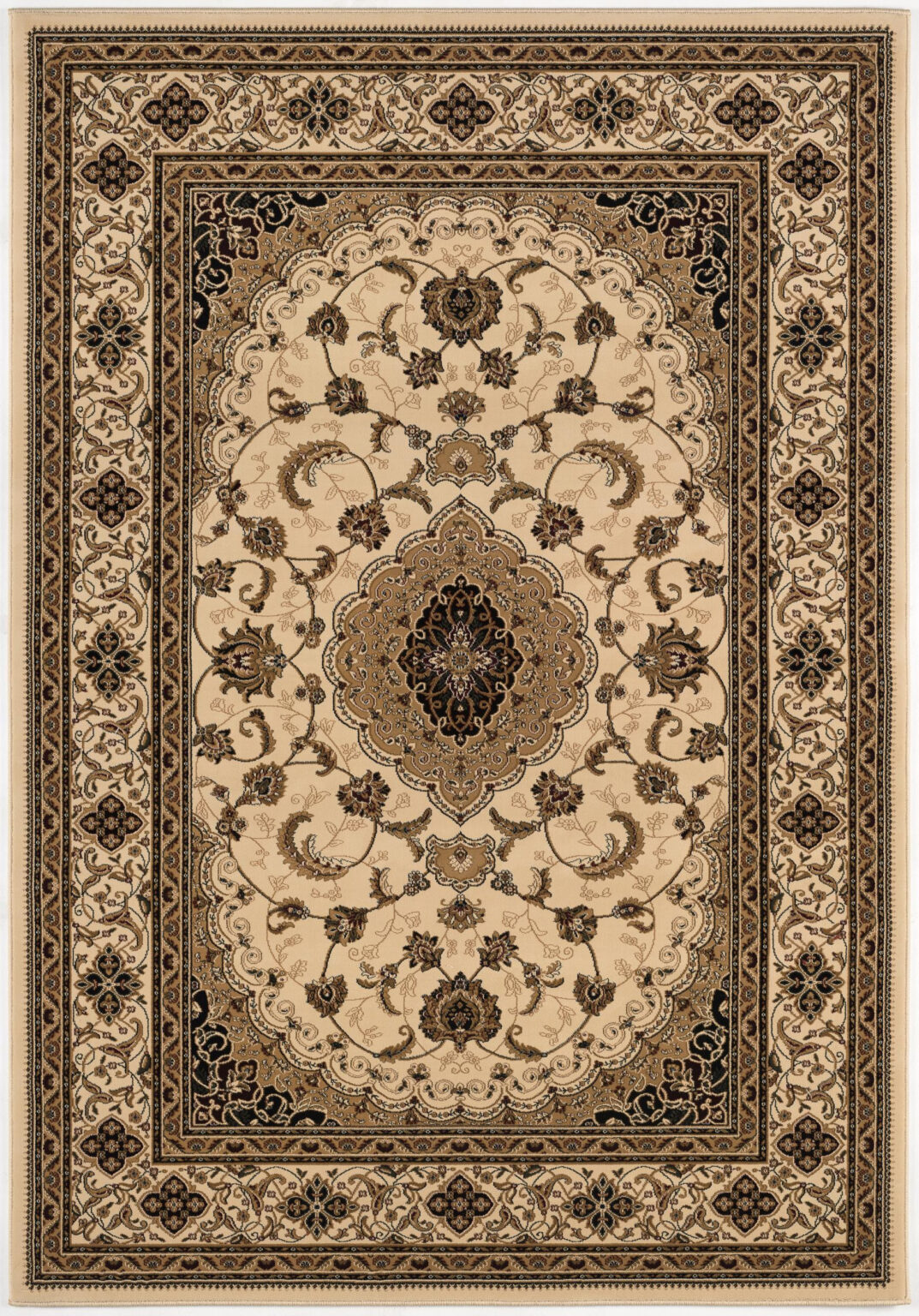 10' X 13' Cream Oriental Washable Non Skid Area Rug