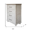 36" Brown and White Solid Wood Four Drawer Chest