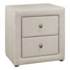 21" Beige Linen Blend Two Drawer Nightstand