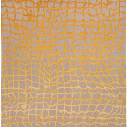 8' x 11' Gray and Orange Abstract Non Skid Area Rug