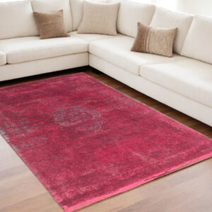 5' x 7' Gray and Pink Medallion Non Skid Area Rug