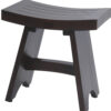 Compact Contemporary Teak Shower Stool In Brown Finish