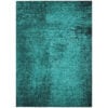 3' X 5' Teal Abstract Washable Non Skid Indoor Outdoor Area Rug