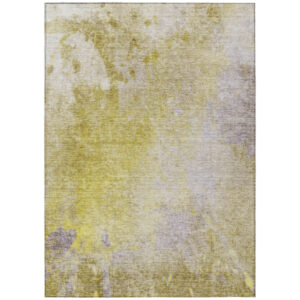 9' X 12' Gold Beige and Purple Abstract Washable Non Skid Indoor Outdoor Area Rug