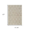 4' X 6' Cream and Brown Geometric Distressed Indoor Outdoor Area Rug