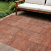 8' X 10' Salmon Copper And Gray Patchwork Washable Indoor Outdoor Area Rug
