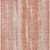 9' X 12' Orange And Salmon Botanical Leaves Washable Indoor Outdoor Area Rug
