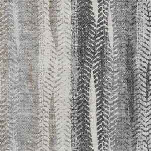 10' X 14' Khaki Ivory And Gray Botanical Leaves Washable Indoor Outdoor Area Rug