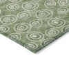 3' X 5' Green And Ivory Geometric Washable Indoor Outdoor Area Rug