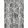 3' X 5' Gray Ivory And Charcoal Abstract Washable Indoor Outdoor Area Rug