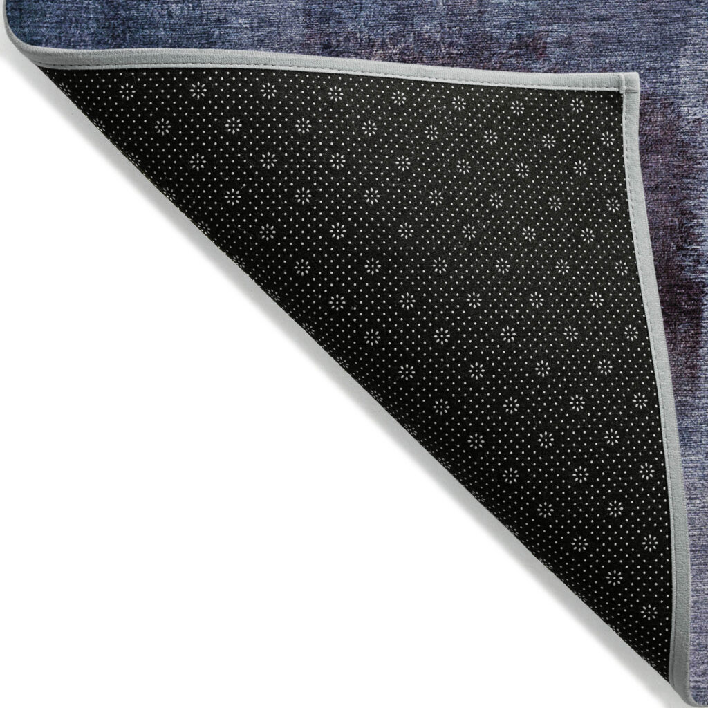8' X 10' Navy Blue And Sky Blue Abstract Washable Indoor Outdoor Area Rug