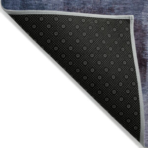 8' X 10' Navy Blue And Sky Blue Abstract Washable Indoor Outdoor Area Rug