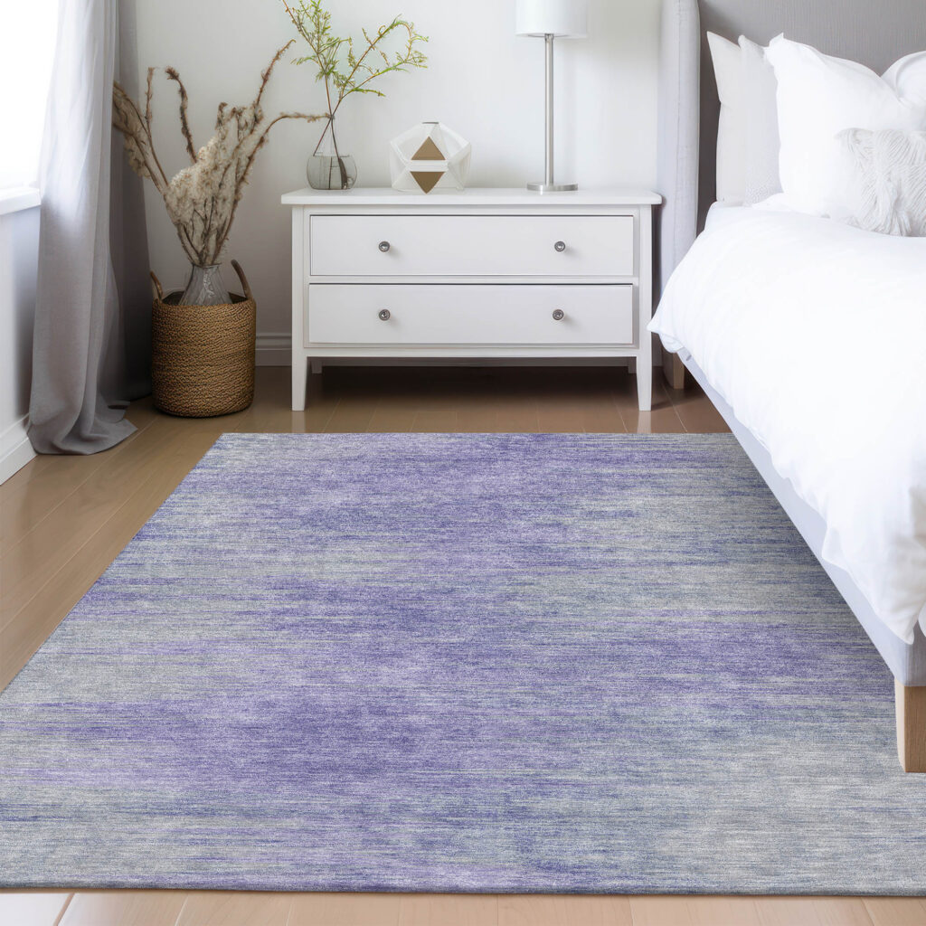 10' X 14' Plum And Purple Abstract Washable Indoor Outdoor Area Rug