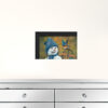 Bluebird Snowman Black Framed Print Wall Art