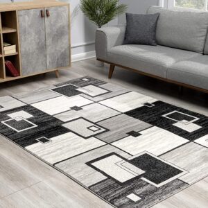 2’ X 15’ Gray Asymmetric Blocks Runner Rug