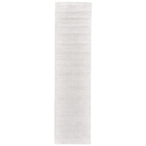 10' White Hand Woven Distressed Runner Rug