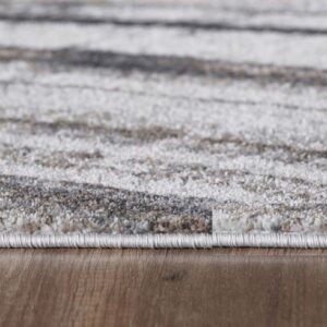 3' X 5' Gray Abstract Dhurrie Area Rug