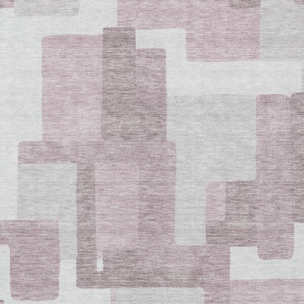 3' X 5' Blush Gray And Ivory Abstract Washable Indoor Outdoor Area Rug