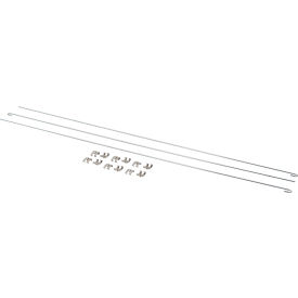 Nexel® 84""L Rods & Clips For Solid Shelving Units Chrome (Set of 3)