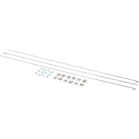 Nexel® 52""L Rods & Clips For Wire Shelving Units Chrome (Set of 3)