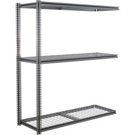 Global Industrial 3 Shelf Extra Heavy Duty Boltless Shelving Z Beam Add On 96Wx24Dx60H Wire Deck