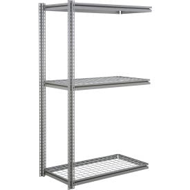 Global Industrial 3 Shelf Extra Heavy Duty Boltless Shelving Z Beam Add On 60Wx24Dx84H Wire Deck