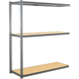 Global Industrial 3 Shelf Extra Heavy Duty Boltless Shelving Z Beam Add On 72Wx24Dx60H Wood Deck