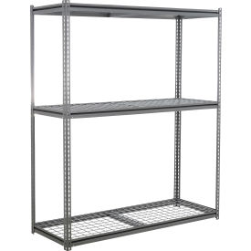 Global Industrial 3 Shelf Extra Heavy Duty Boltless Shelving Z Beam Starter 96Wx48Dx96H Wire Deck