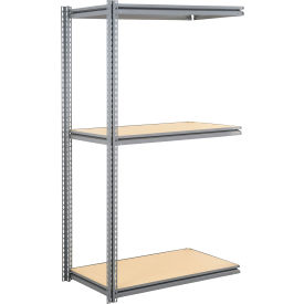 Global Industrial 3 Shelf Extra Heavy Duty Boltless Shelving Z Beam Add On 60Wx36Dx84H Wood Deck