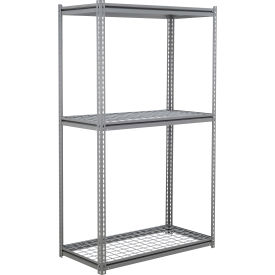 Global Industrial 3 Shelf Extra Heavy Duty Boltless Shelving Z Beam Starter 60Wx48Dx96H Wire Deck