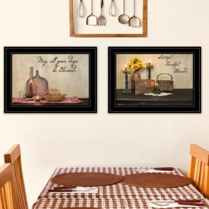 Set Of Two Twice Blessed Black Framed Print Wall Art