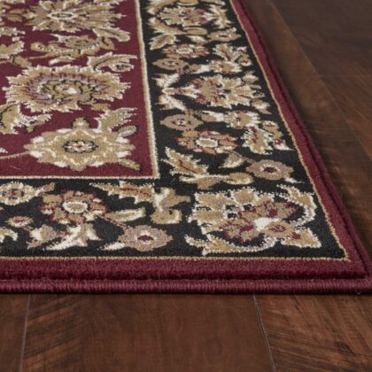 2' X 8' Red Or Black Traditional Bordered Rug