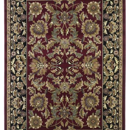 2' X 8' Red Or Black Traditional Bordered Rug